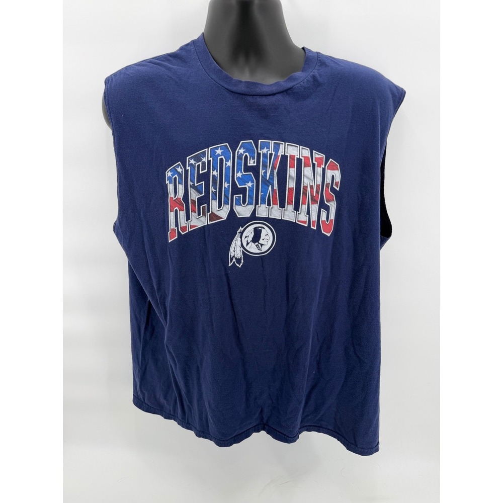 NFL Pro Line Muscle Tee Men XL Navy Blue Washington Redskins Stars Graphic